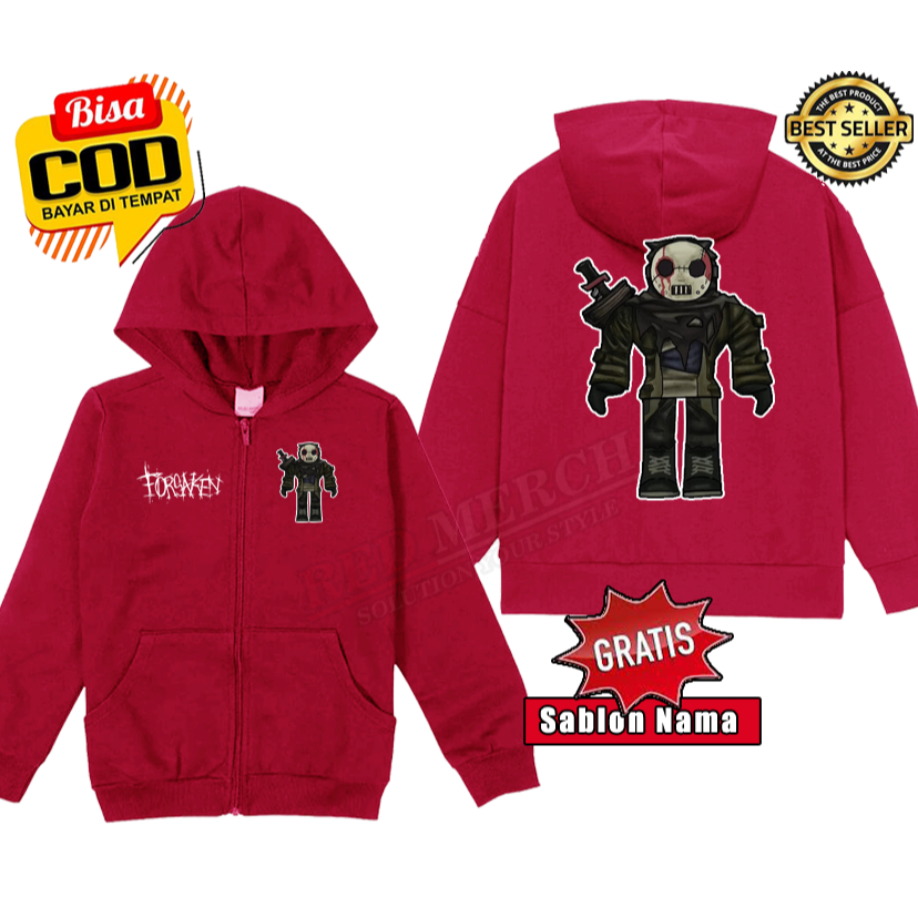 Roblox เกม forsaken ตัวอักษรซิป slasher Hoodie เสื้อแจ็คเก็ตเด็ก