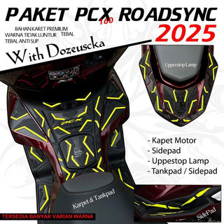 Paket Lengkap PCX 160 ROADSYCN 2025 Bahan Karpetk PCV Anti Slip dan warna tidak pudar Aksesoris Karpet Tankpad Upperstoplamp Sidepad Bahan Premium
