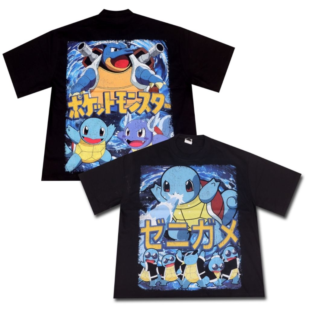 ZWLF CLOTH - POKEMON SQUIRREL OVERSIZE ANIME TSHIRT ANIME เสื้อยืด SquIRREL