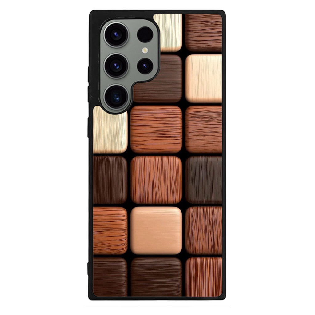 เคสไฮบริดปลอก Samsung Galaxy S25 Ultra S24 S23 S22 S21 S20 Ultra Plus FE, เคสไม้, PD56