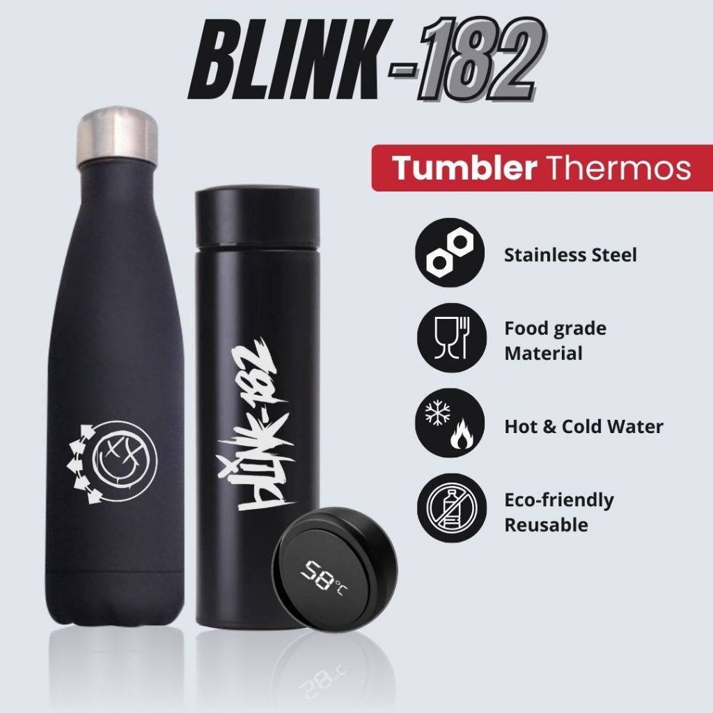 TERMOS BLINK 182 - TUMBLER THERMOS CUSTOM DESIGN LOGO BLINK 182