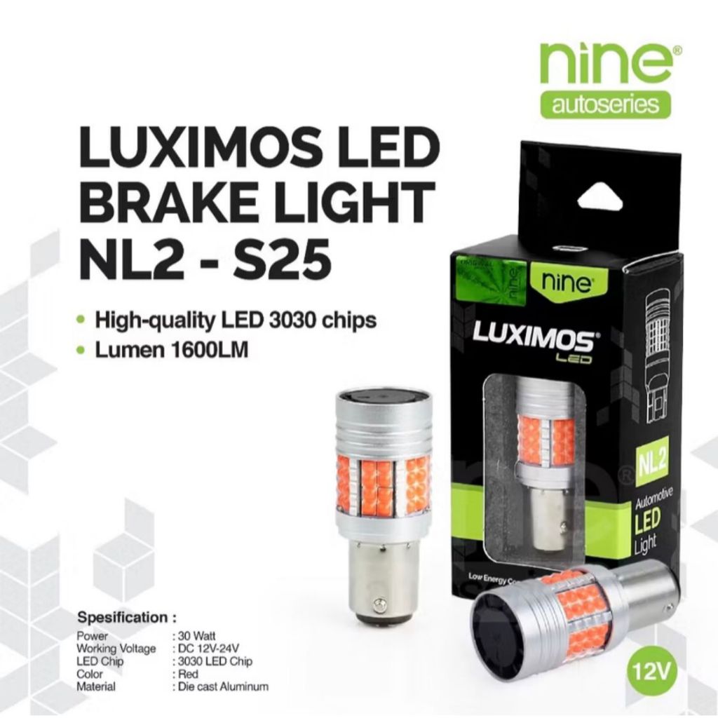 MATA LUXIMOS รถ Dajjal ไฟเบรค S25 BAY15D พัดลมระบายความร้อน 48 จุด Super Bright Canbus Led NL2
