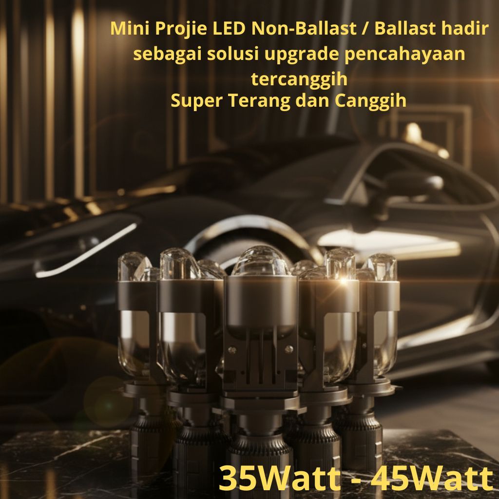 LED MINI PROJECTOR BILED PROJECTOR CAR H4 AUTO HD / HIGH POWER 1 ชุด (CONTENTS 2)