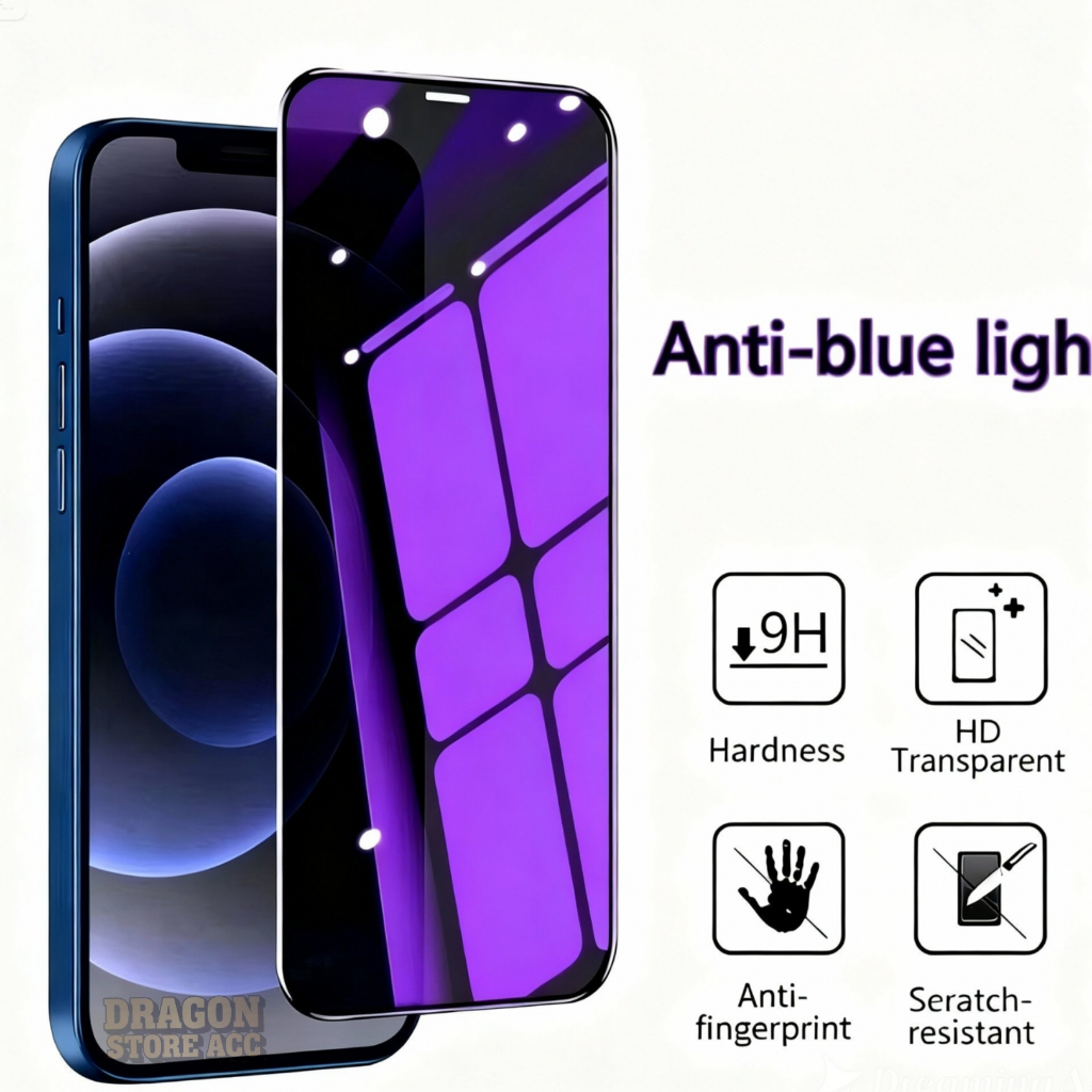 กระจกนิรภัยGlossy Blue Light Oppo A1K A3S A5S A3X A5X A11K A12 A15 A16 A17 A18 A38 A58 A78 A77 A60 A