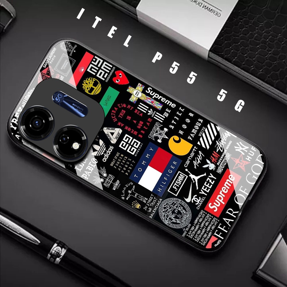 KK39 Softcase Glass Kaca for Itel P55 5G - Casing Hp - Itel P55 5G - Protector hp - Case Hp - Case S
