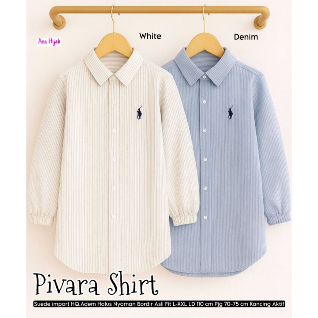 KEMEJA Kela, Direya, Domelo, เสื้อ Pivara เสื้อเชิ้ตผู้หญิง by Ana Hijab