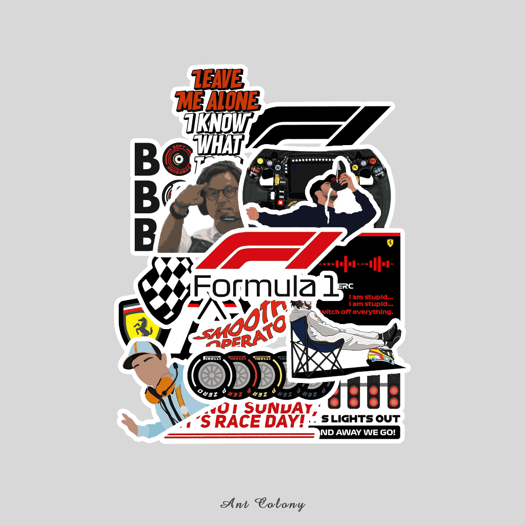 Sticker Pack Formula 1 Box Sticker Case HP Laptop Vehicle Glass Sticker F1 Boxbox