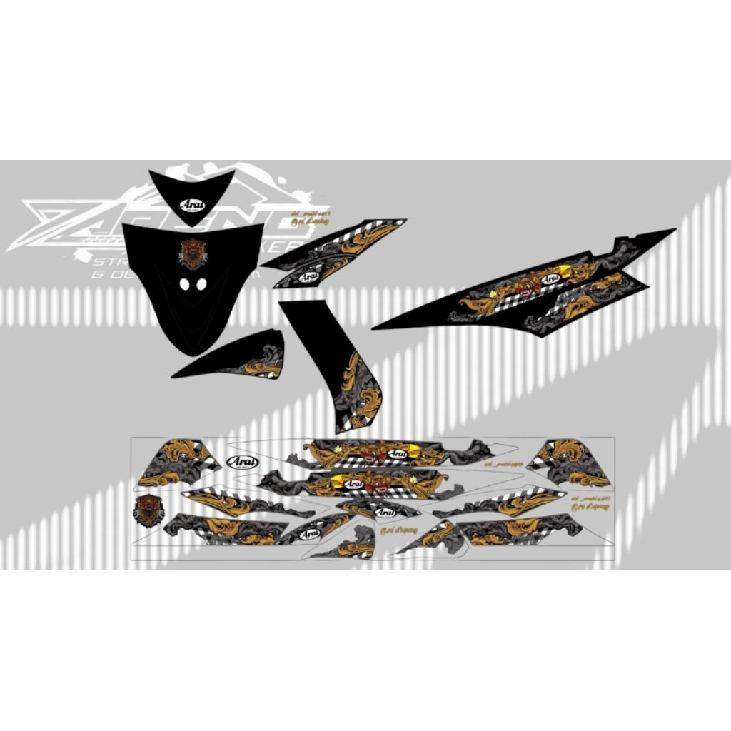 TRANSPARENT STRIPING MIO SOUL CARBON ARAI BARONG DESIGN