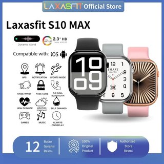 Laxasfit Watch Series S10 MAX Smartwatch 2.3" AMOLED | IP68 Waterproof | Custom Wallpaper | Bluetooth Call | GPS NFC | For Android/iOS | wireless charging | Up To 10-Days Battery Life Jam Tangan Smartwatch Wanita Pria