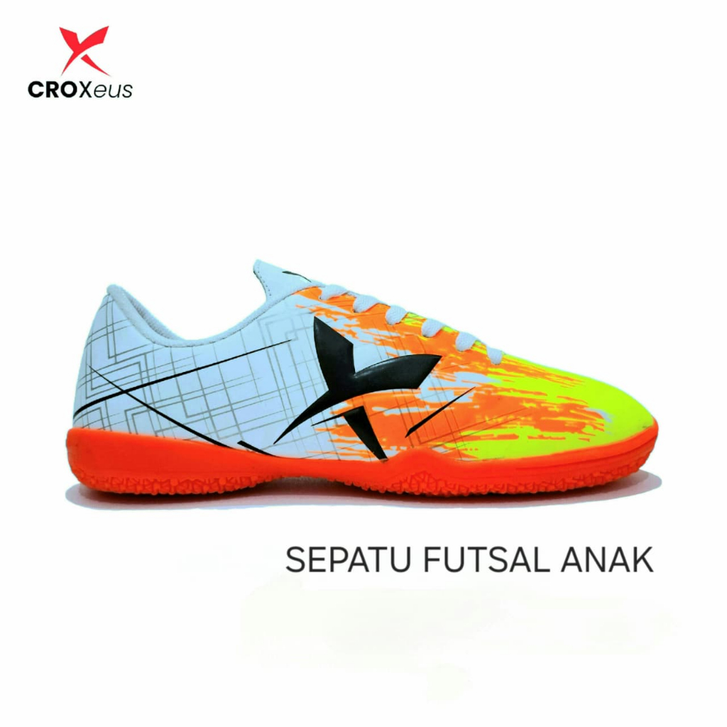 CROXEUS รองเท้าฟุตซอลเด็ก หนังสังเคราะห์ ยางพื้น (28-37) หลายสี