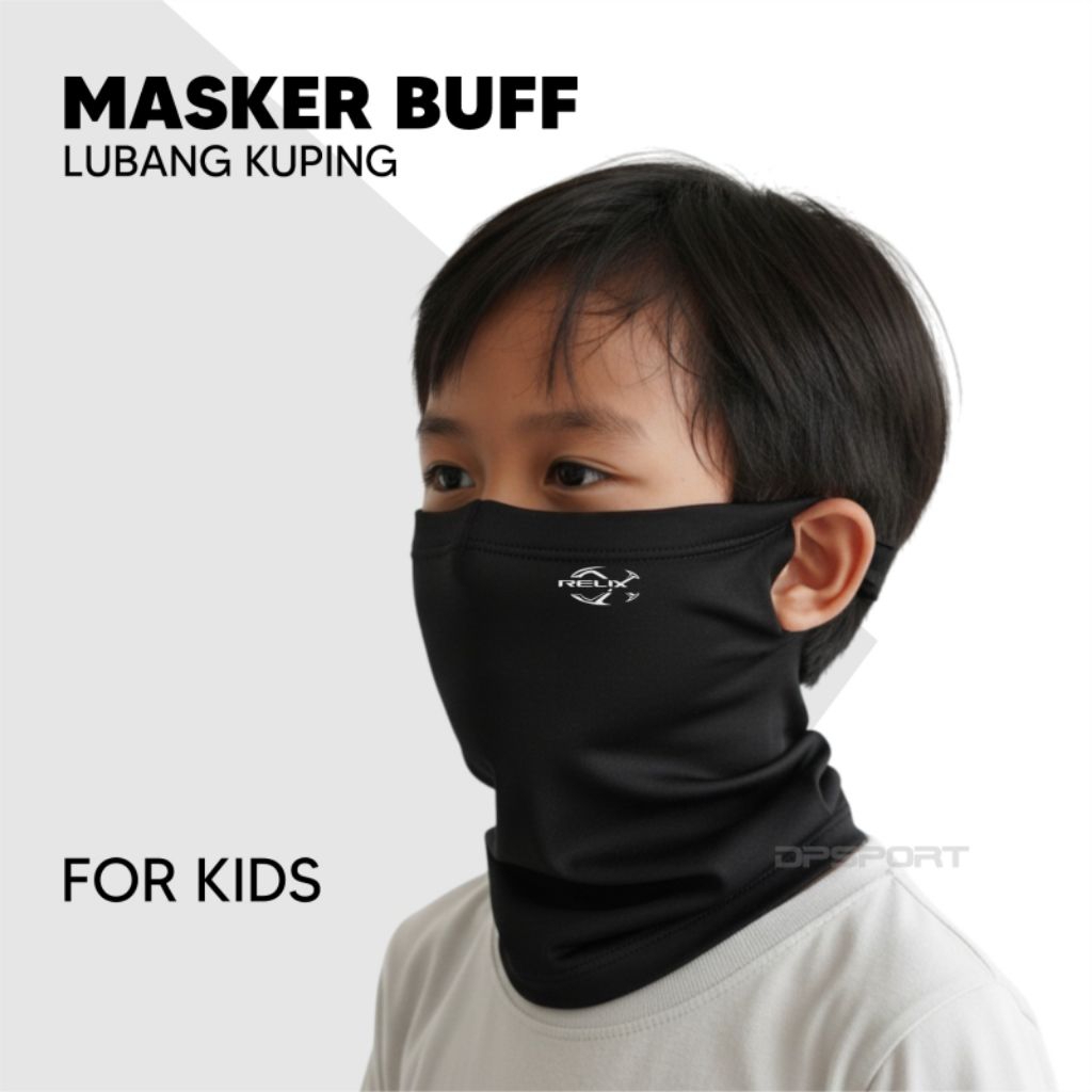 หน้ากากเด็ก Viral Buff Junior Mask พร้อมรูหู วัสดุสแปนเด็กซ์นุ่ม ยืดได้
