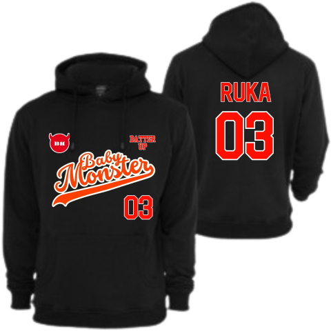 เสื้อกันหนาวมีฮู้ดสีดํา baby monster baemon ruka chiquita pharita ata rami rora