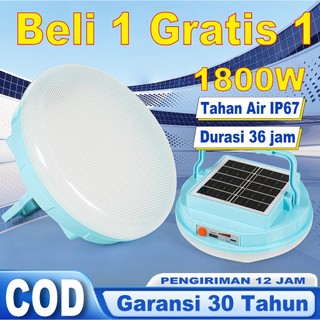 [Garansi 30 tahun]Lampu Darurat UFO 1800W Lampu Darurat LED Super Terang 2 Model Tenaga Surya + Isi Ulang USB - Lampu Berkemah - Lampu Berkemah LED Gantung Luar Ruangan Tahan Air - Tahan Lama