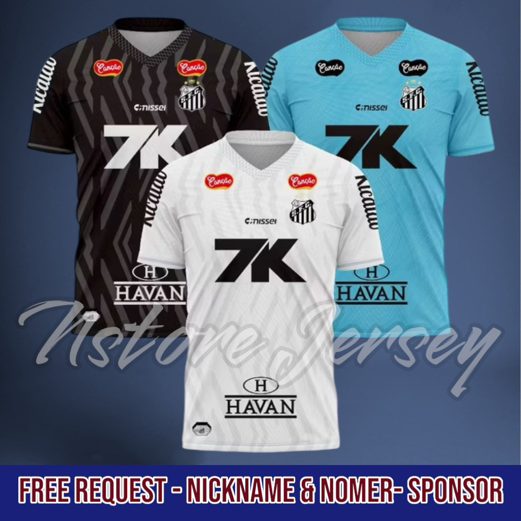 ใหม่ล่าสุด SANTOS NEYMAR HOME AWAY JERSEY ฟรีชุดชื่อ