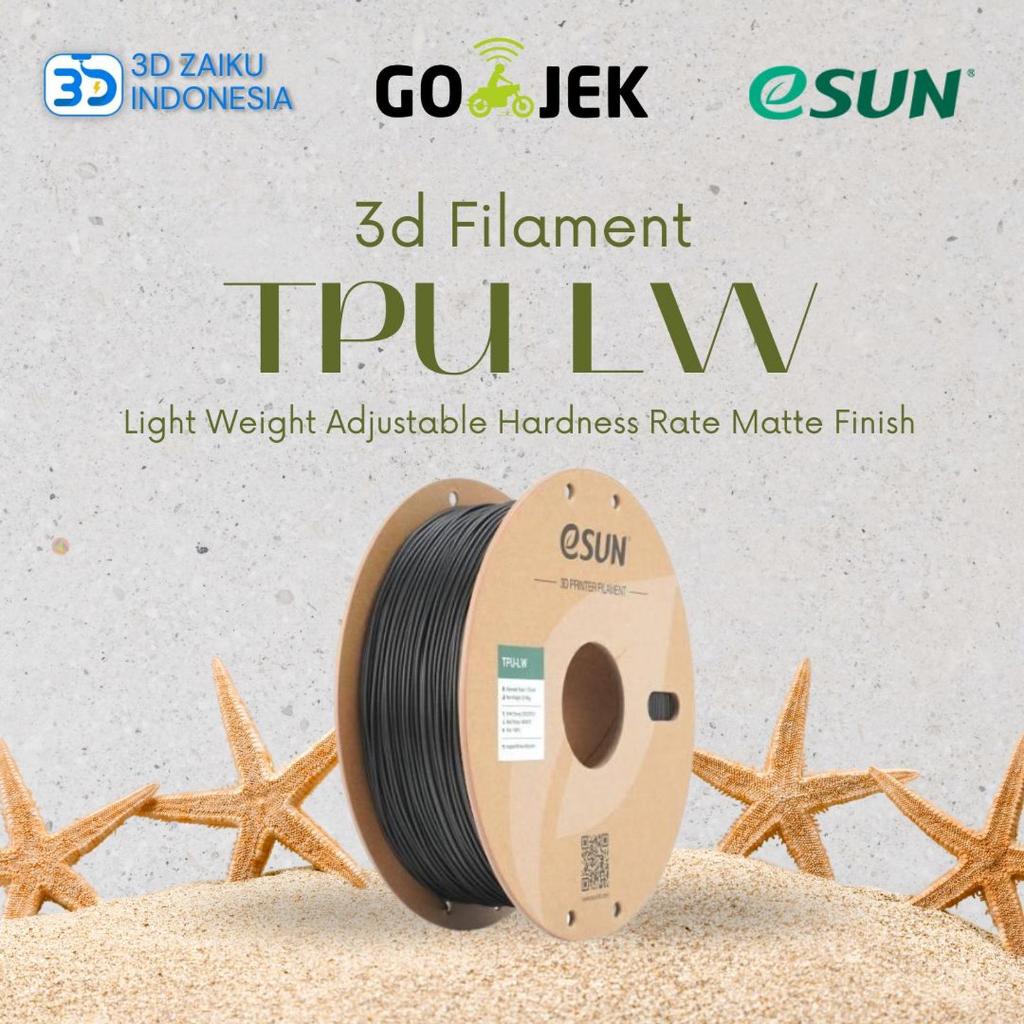 ESUN 3D Filament TPU LW น้ําหนักเบาปรับอัตราการความแข็ง Matte Finish ยืดหยุ่น 1.75 มม.