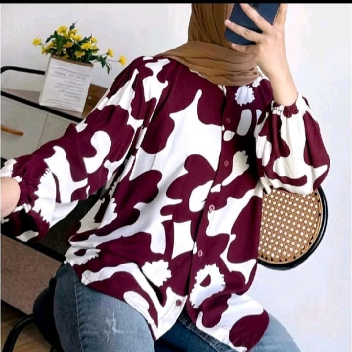 KEMEJA DESSY - RAYON TOP L XL // NOURSING WOMENS TOP // TOP WOMENS FASHION // WOMENS TOP WITH MOTIFS