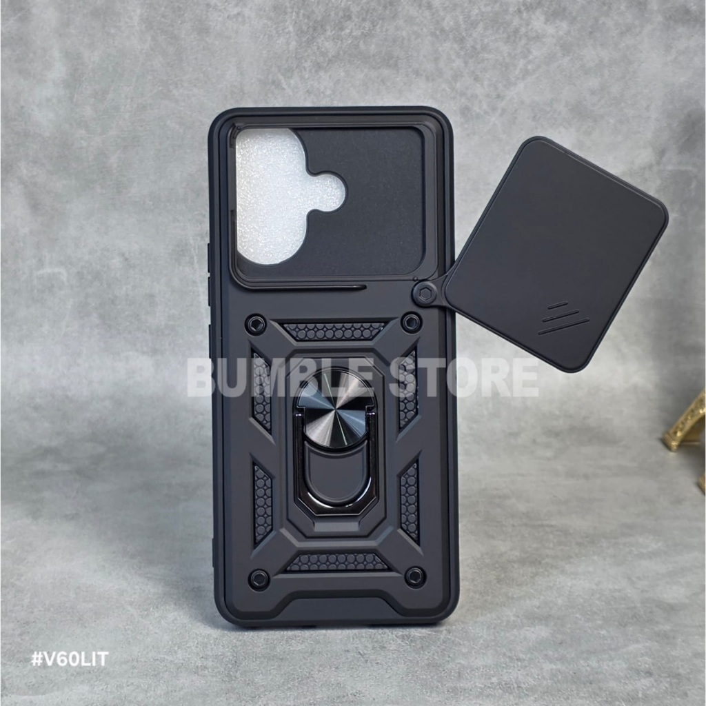 Vivo V70 Vivo V70 FE Vivo V60 Lite Vivo V60 Case Ring Armor Robot Slide Transformer Black Slide Came