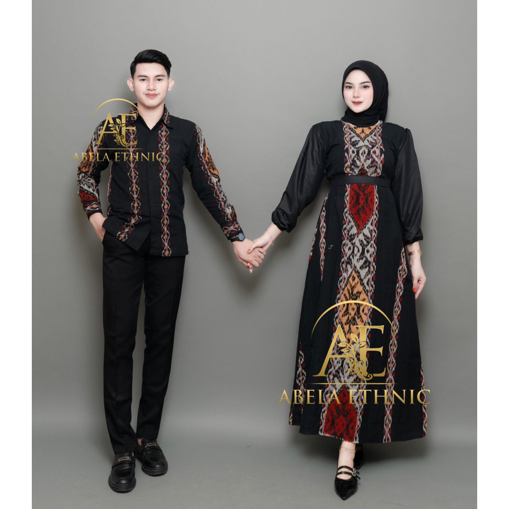 ABELA - WIJAYANTI RED BLACK WOVEN COUPLE CLOTHES - COUPLE WOVEN CLOTHES - COUPLE WOVEN CLOTHES สําหร