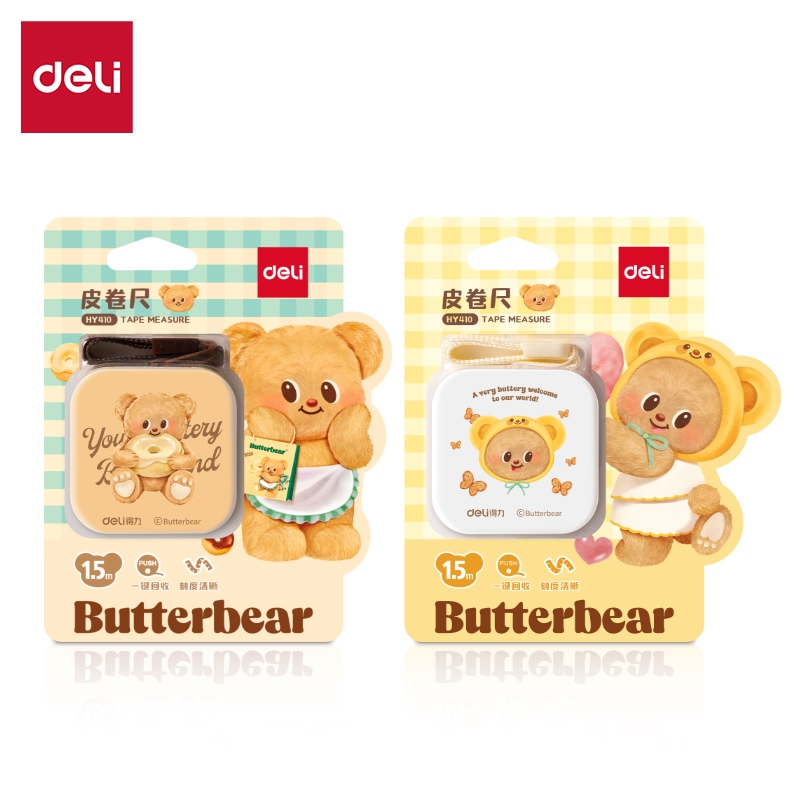 Deli HY410 Butterbear Mini Meter 1.5 เมตร / สายวัดล็อคอัตโนมัติ HY410