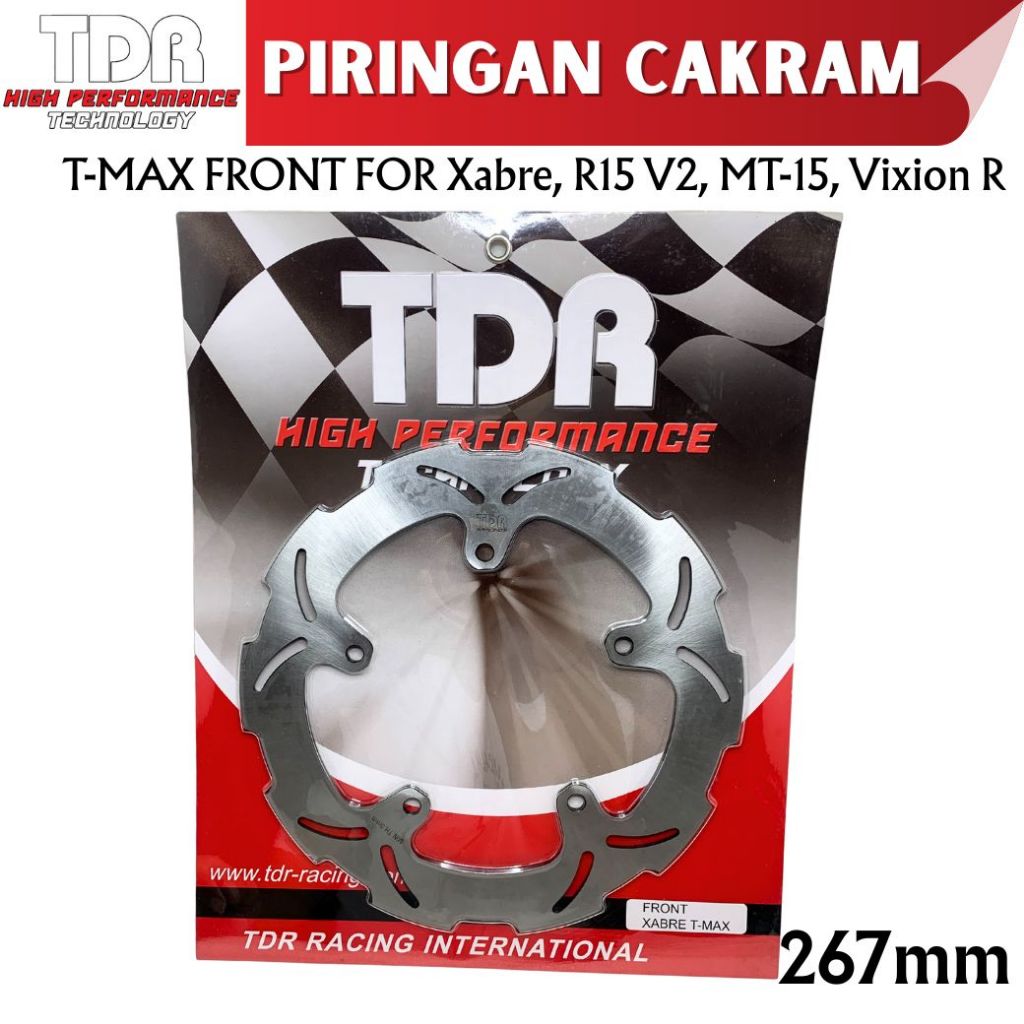 [ TDR ] จานดิสหน้า TDR T-Max Yamaha Xabre R15V2 MT-15 VixionR 267mm | ดิสก์เบรก TDR