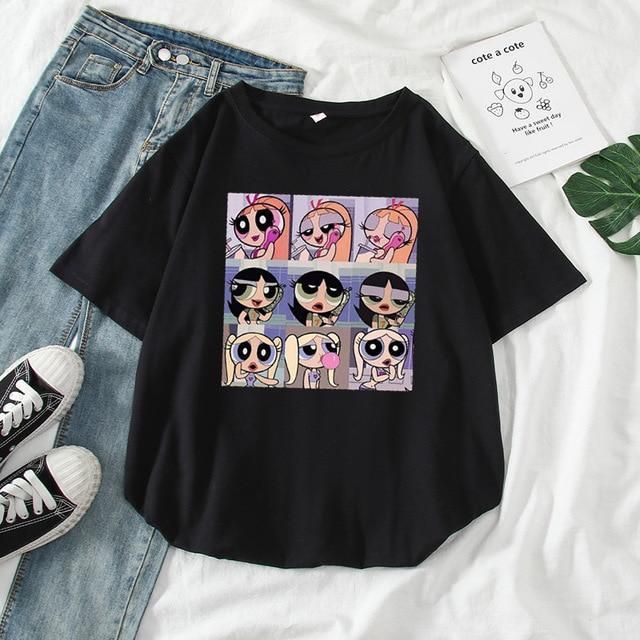 KATUN เสื้อยืดผู้หญิงผู้ใหญ่ P0wer Puff Girl Character PPG M-3XL| ผ้าฝ้าย 1-10 ปี (2)