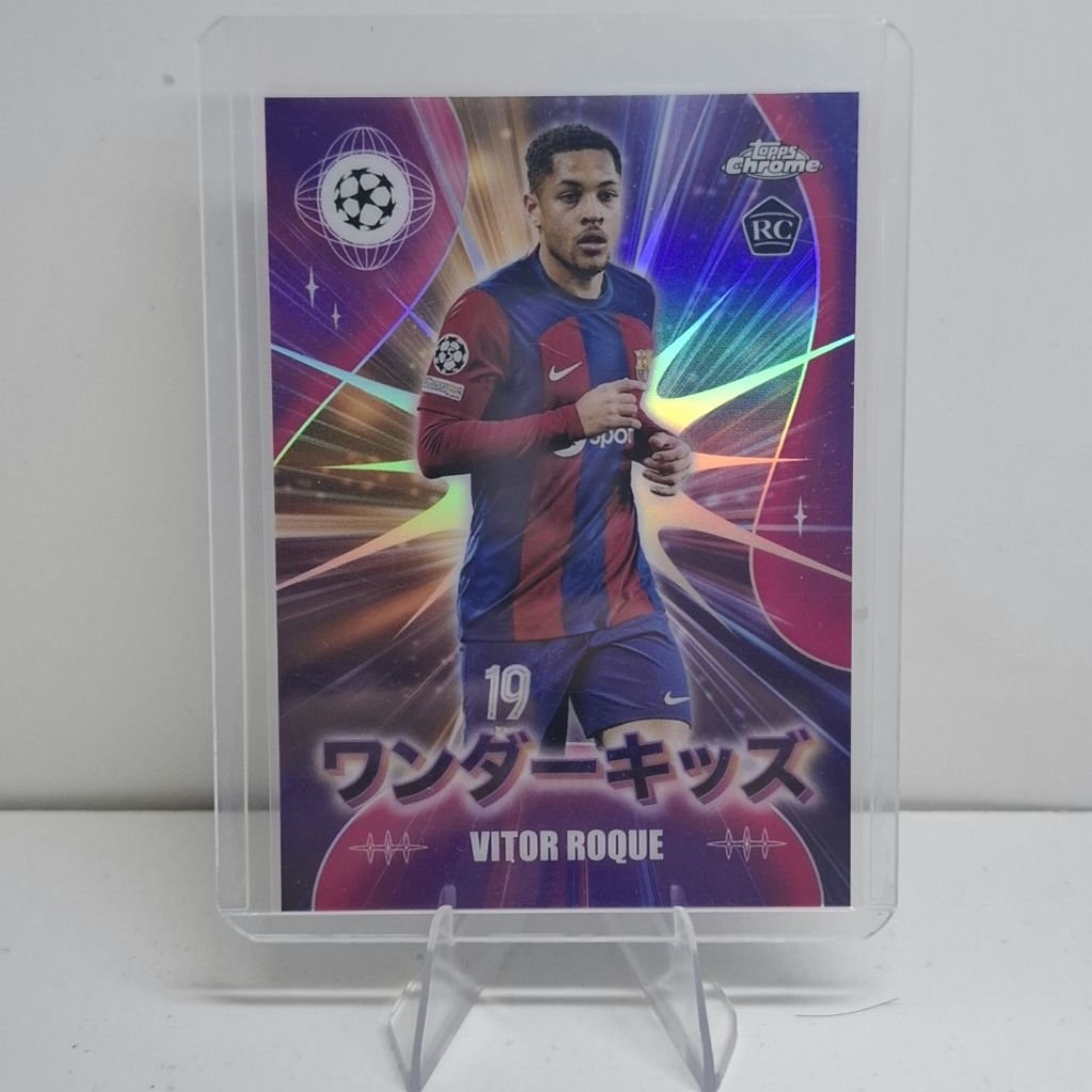Wonderkids Vitor Roque Barcelona Chrome Topps การ์ดฟุตบอล