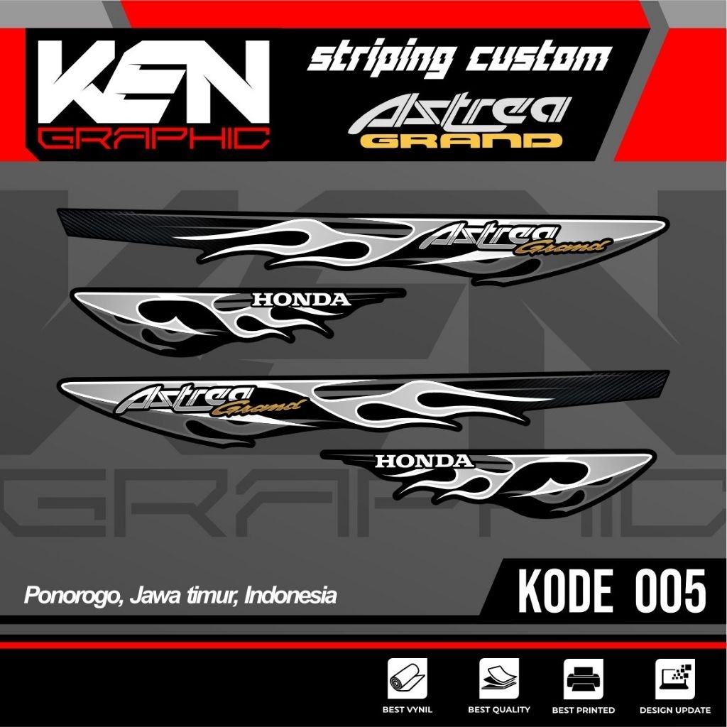สติ๊กเกอร์ Honda Astrea Striping/grand Astrea/decal Astrea/รหัส 005