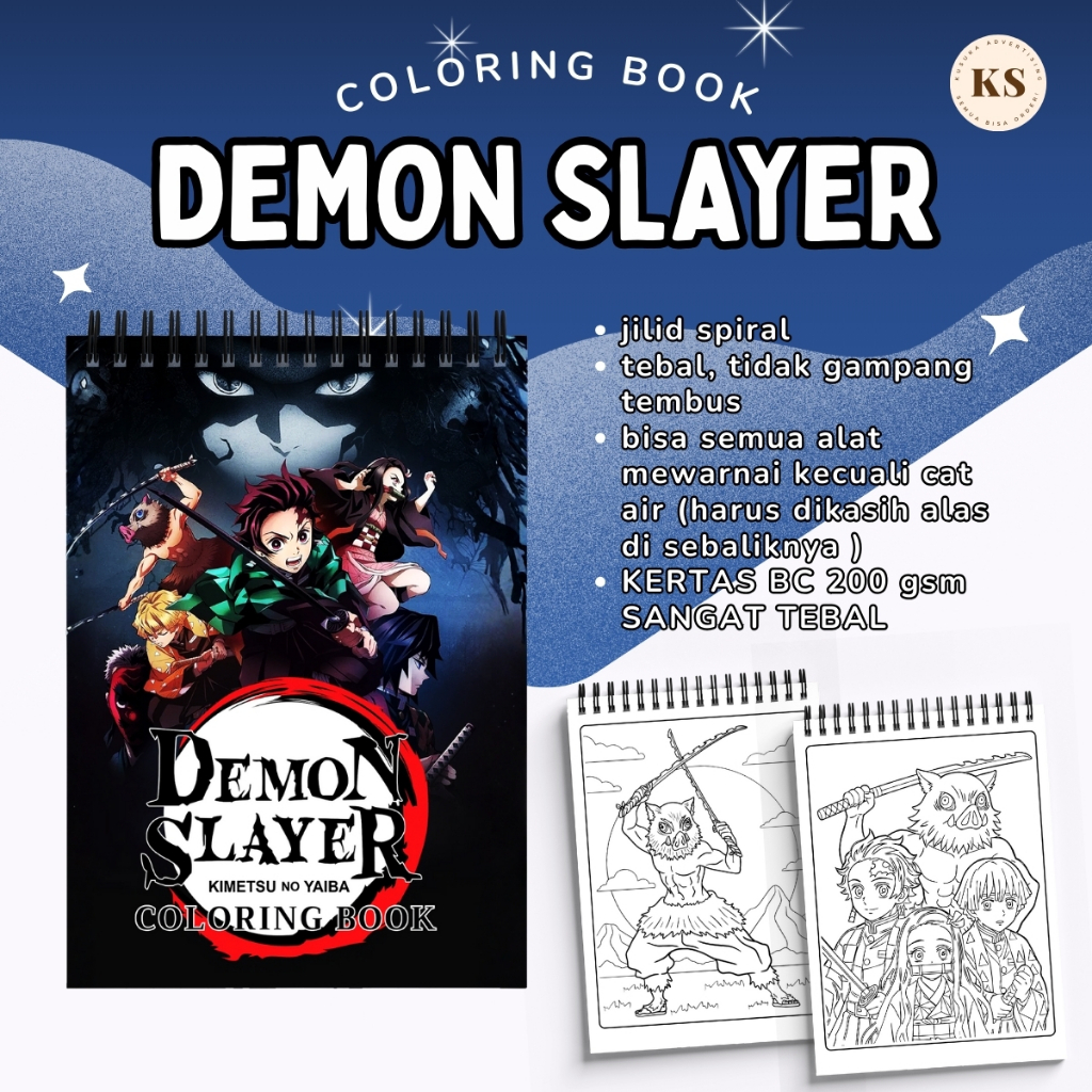สมุดระบายสี Demon Slayer Kimetsu No Yaiba อะนิเมะมังงะสําหรับวัยรุ่นและผู้ใหญ่ Cozy น่ารัก
