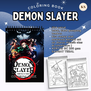 สมุดระบายสี Demon Slayer Kimetsu No Yaiba อะนิเมะมังงะสําหรั…