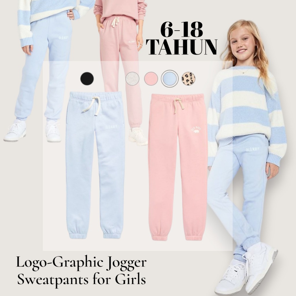 Ol Branded Original Fashion Jogger Pants สําหรับเด็กผู้หญิง 6-18 ปี 3596