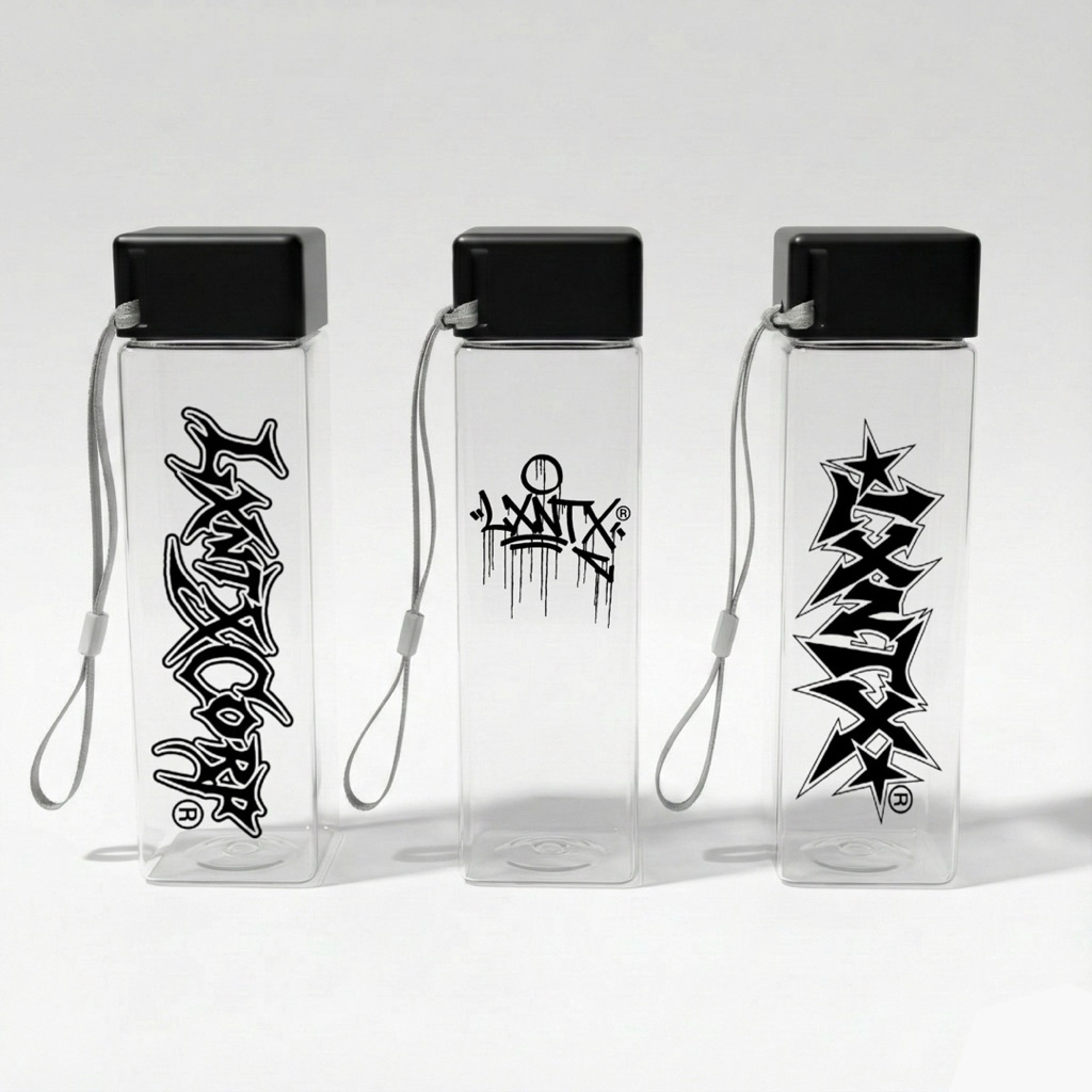 LXNTX Thumbler Black Square Drinking Bottle ฟรีสติ๊กเกอร์