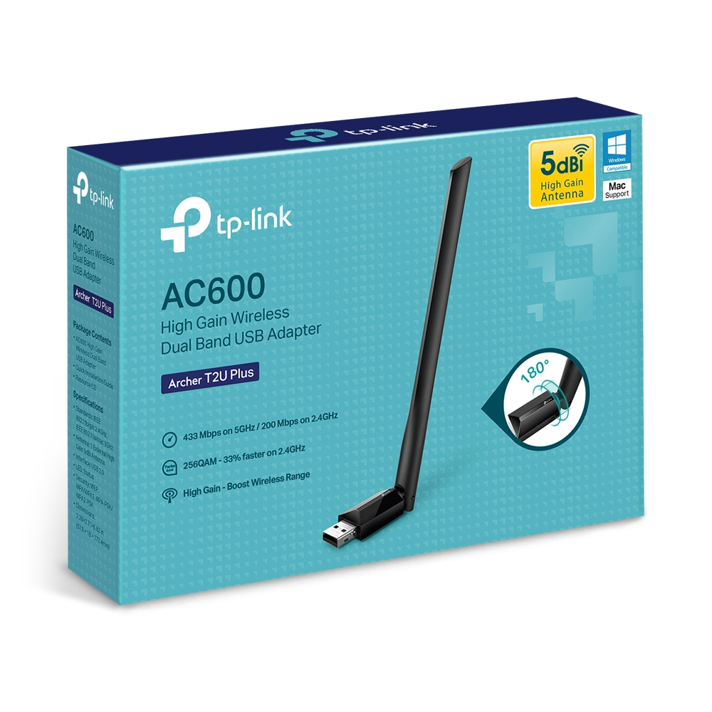 TP-LINK ARCHER T2U PLUS AC600 USB WIRELESS 05648