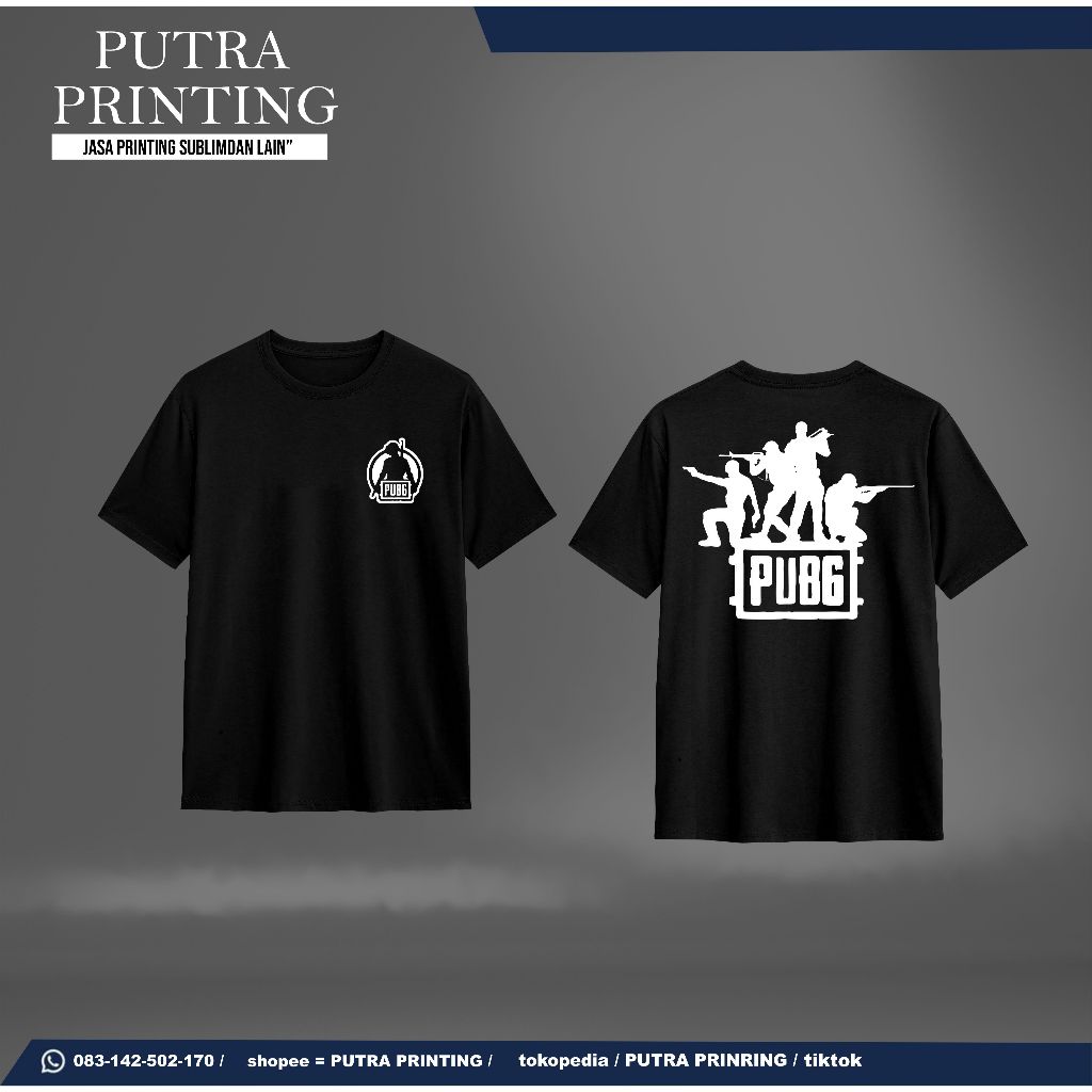 เสื้อยืด Premium Distro สําหรับผู้ชายและผู้หญิง, เสื้อยืดโลโก้เกม PUBG, เสื้อยืด PUBG