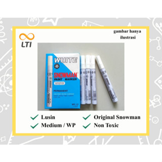 [ DOZEN ] Snowman Paint Marker Medium Tip WP-12 สีขาวต่อโหล …