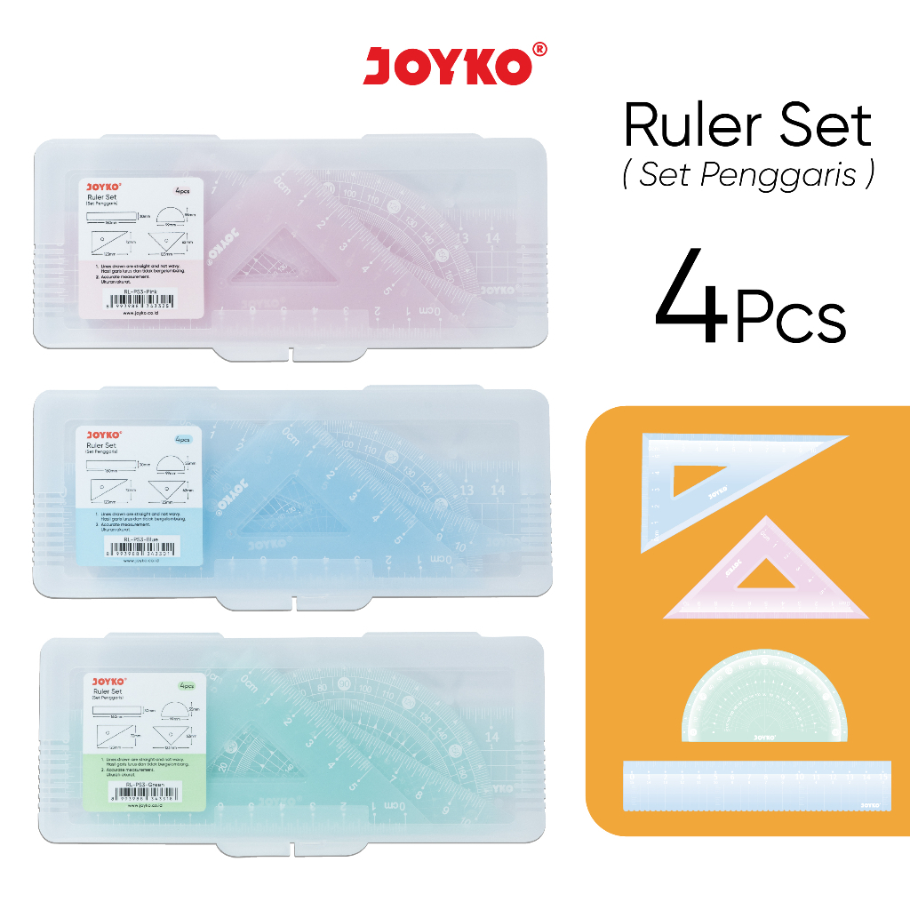 JOYKO RL-PS3 RULER SET CONTAINS 4 ประเภท/PCS RULER SET
