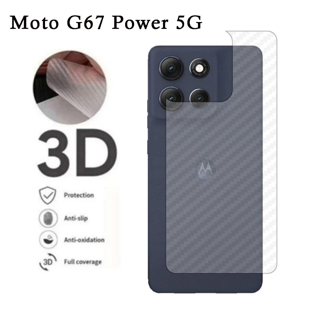 Garskin Motorola G67 Power 5G Carbon Hydrogel Clear ฝาหลัง