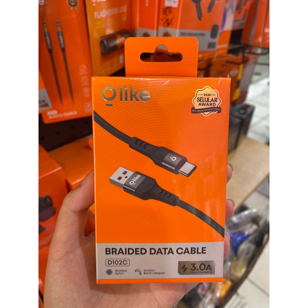 OLIKE D102C 3.0A สายเคเบิลข้อมูล BRAIDED USB ถึง TYPE C