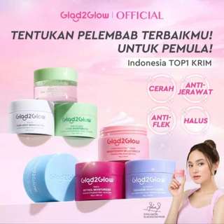 Glad2Glow Moisturizer Series Mencerahkan Pencerah Wajah Anti Jerawat Penuaan&masker volcano