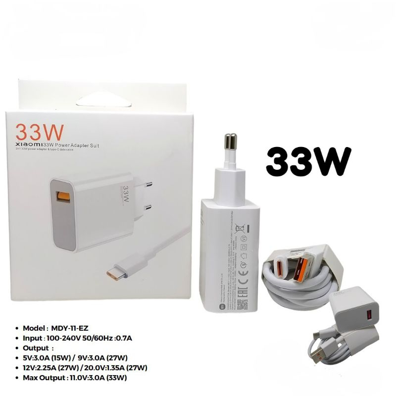XIAOMI 33 WATT CHARGER ADAPTER SUPPORT VOOC และ FAST CHARGING XIAOMI