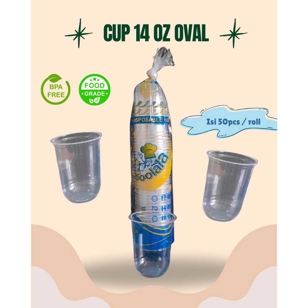 แก้วพลาสติก OZ 12 OZ 14 OZ 16 OZ PP ใส