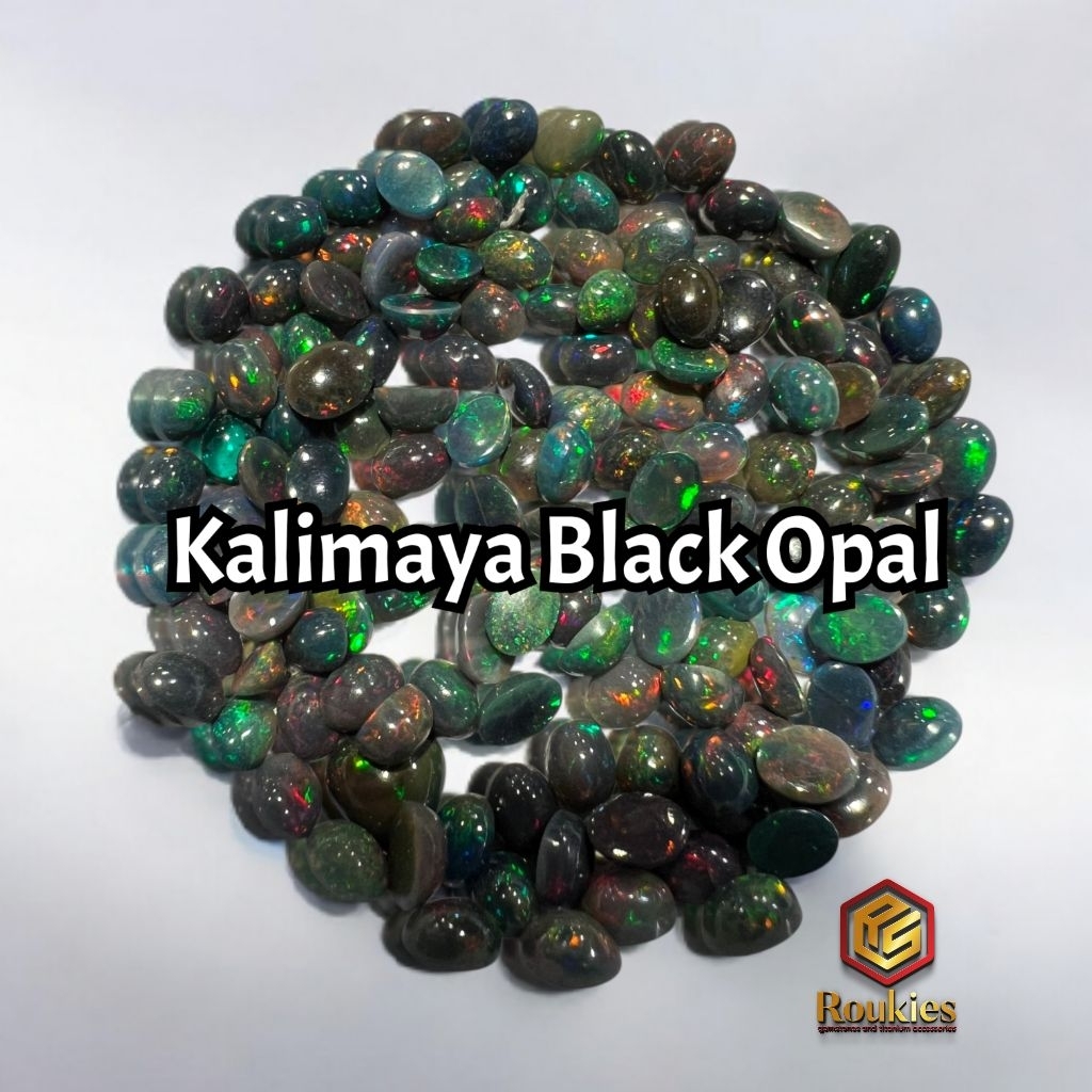 [STONE ONLY] Natural Kalimaya Black Opal Stone รับประกันของแท้ 100%