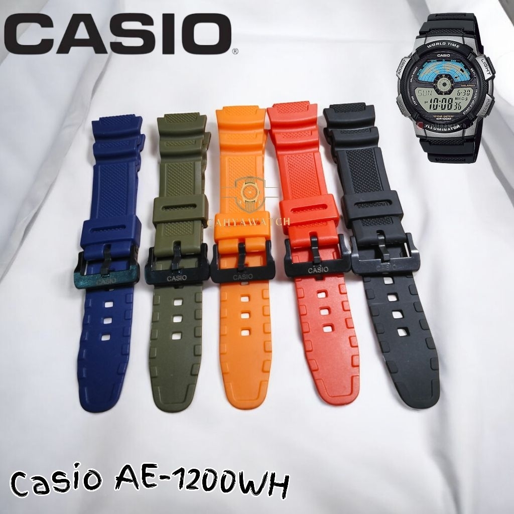 Casio AE-1200WH สายยาง Casio AE1200WH สายนาฬิกา