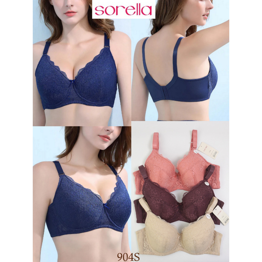 SORELLA Full Cup Lightly Cushion Lace Bra ขนาด 34C ถึง 40C ชุดชั้นใน/ชุดชั้นใน Underwired 904S