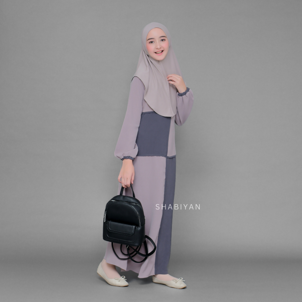 SHABIYAN 412 Gamis สําหรับสาววัยรุ่น ประถม มัธยมต้น โรงเรียนขึ้นเครื่องอิสลาม 6-13 ปี