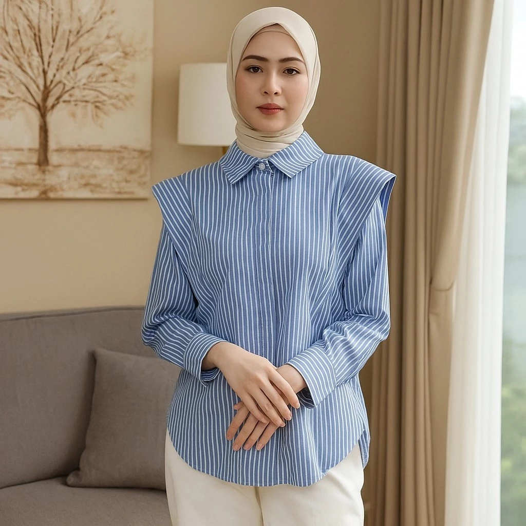 KEMEJA เสื้อเชิ้ตผู้หญิง / เสื้อสตรี / STRIPED TOP / VELLA SHIRT STRIPED SHIRT / MODERN STRIPED BLOU