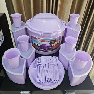 READY SIAP KIRIM Original from malaysia 32 set in 1 picnic mate sunnyware pony picnicmate rantang set bekal piknik ember set wadah bekal piknik portable picnic tableware tupperware wadah piknik set HAPPY PICNIC RANTANG PIKNIK SET PIRING GELAS SENDOK GARPU