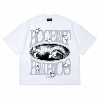 AccentAmbios Boxy Oversized Tshirt Eyes On You White Unisex - Cotton Combed 20s