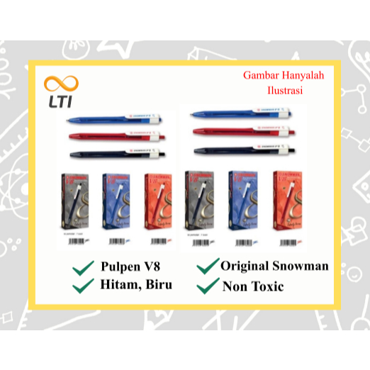 [ ชิ้น ] ปากกาลูกลื่น Snowman V8 ล่าสุด Snowman Fine Point Pen - CHEAP