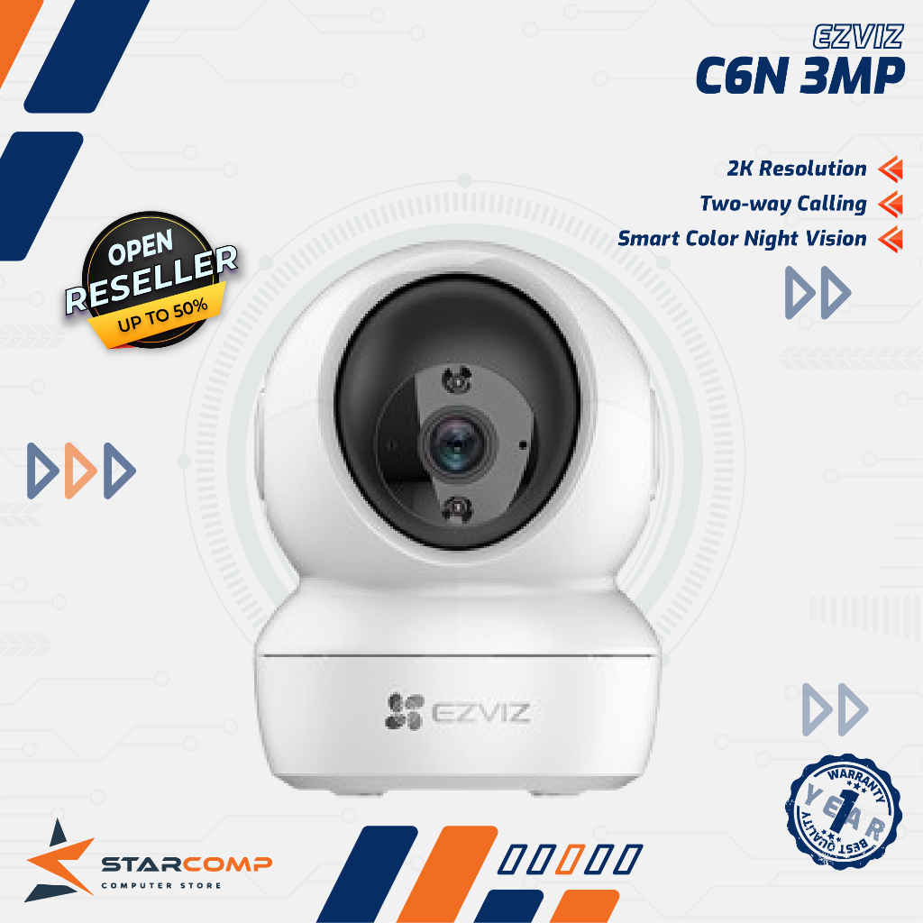 Ezviz C6N Pro 3MP 2K กล้องวงจรปิด Wifi อัจฉริยะ IP Cam Pan Tilt Camera