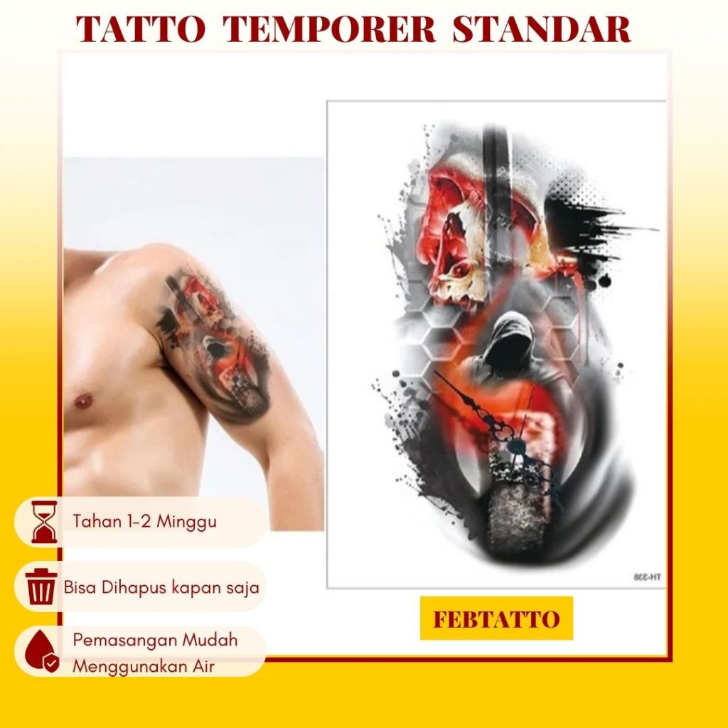 รอยสักชั่วคราวขนาด 21cmx15cm Aesthetic Tattoo Motif ชั่วคราว Tattoo สติกเกอร์ฮาลาล Tattoo ขายส่งน้ํา